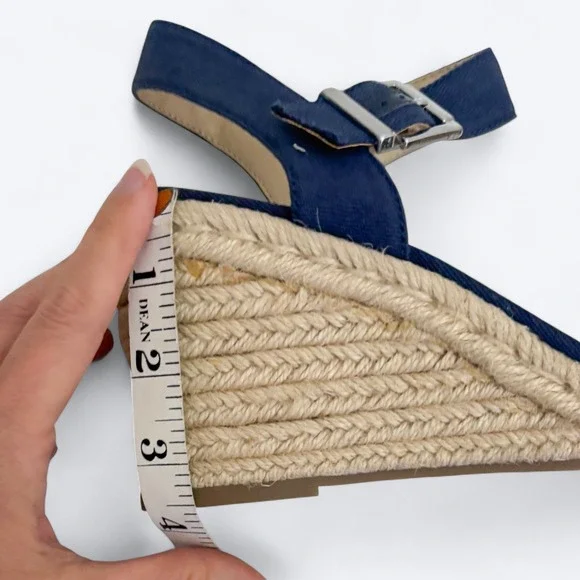 LifeStride Womens Tango 2 Navy Espadrille Ankle Strap Wedge Sandals Size 10M - Picture 9 of 11